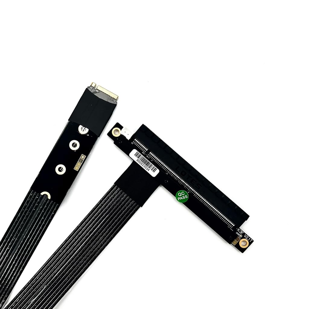 JMT ADT-K43SF M.2 NGFF to PCIe 5.0 x16 Extension Cable 128Gbps Compatible with NVMe STX Motherboard Graphics Card (K43SF-BK-5.0,15cm)