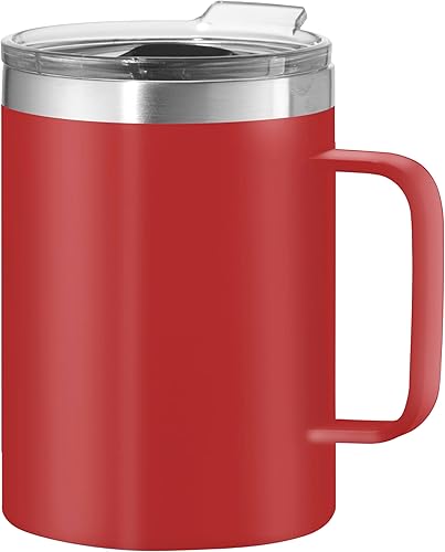 Oggi ThermoMug - Taza térmica de viaje aislada, 14 onzas, color rojo