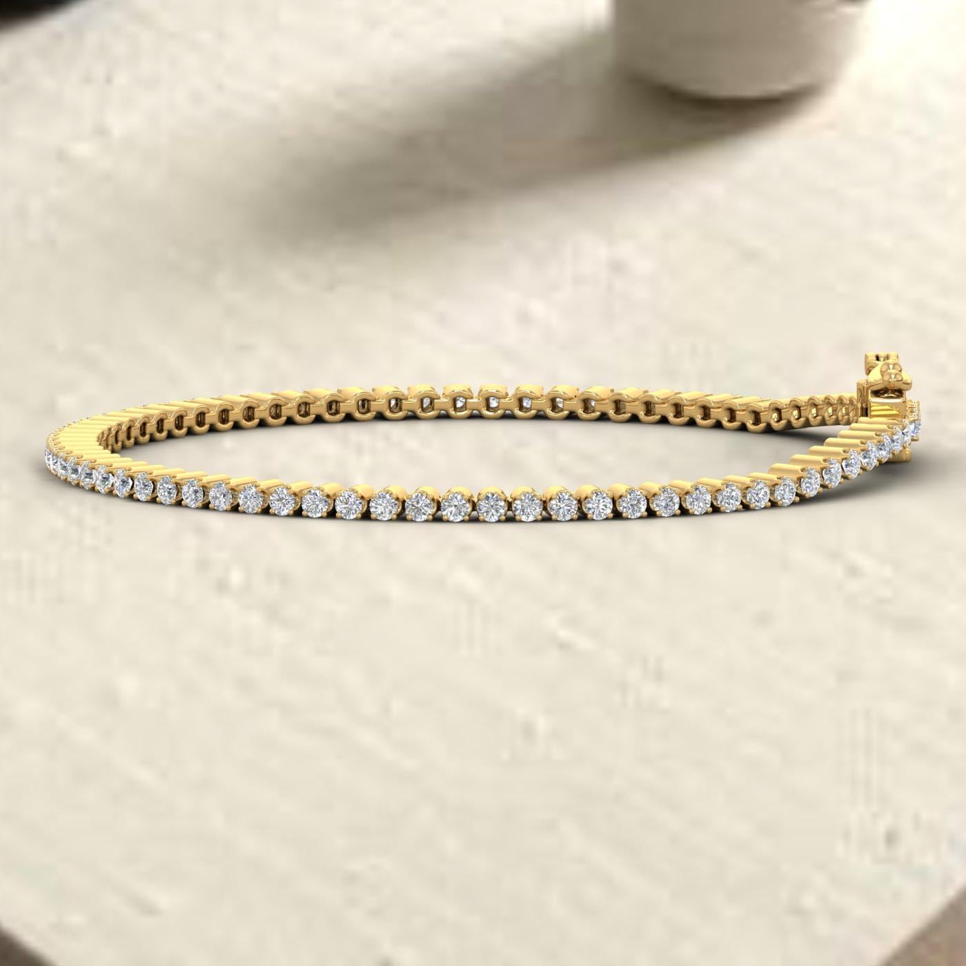 2 to 2.26 Carat Natural Diamond Tennis Bracelet for Women in 10K Gold (6.85 Inch to 8 Inch)