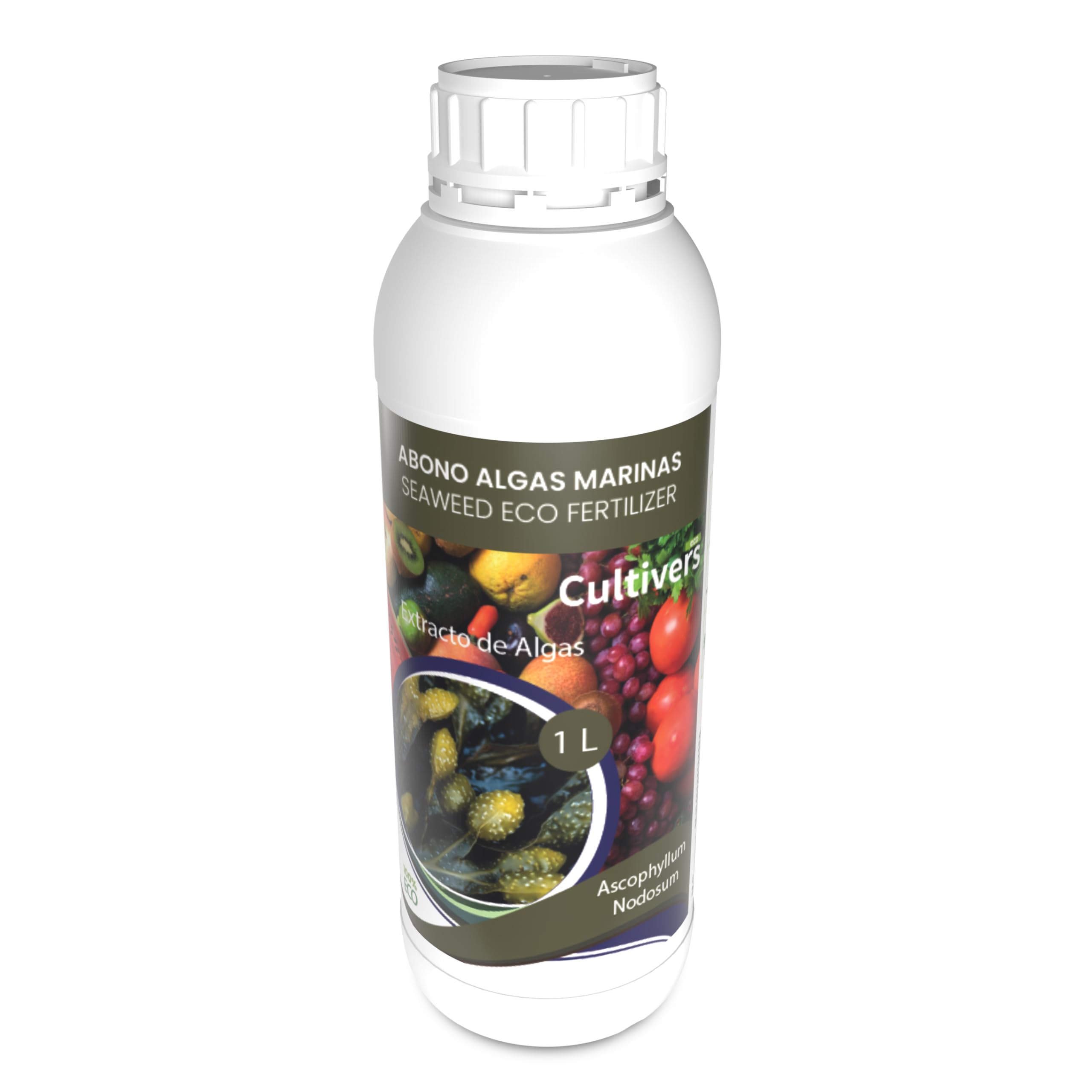 CULTIVERS Engrais liquide aux algues marines 1 l Engrais organique pour plantes extrait d'Ascophyllum nodosum. Booster de croissance, stimulateur de racines, améliore la production
