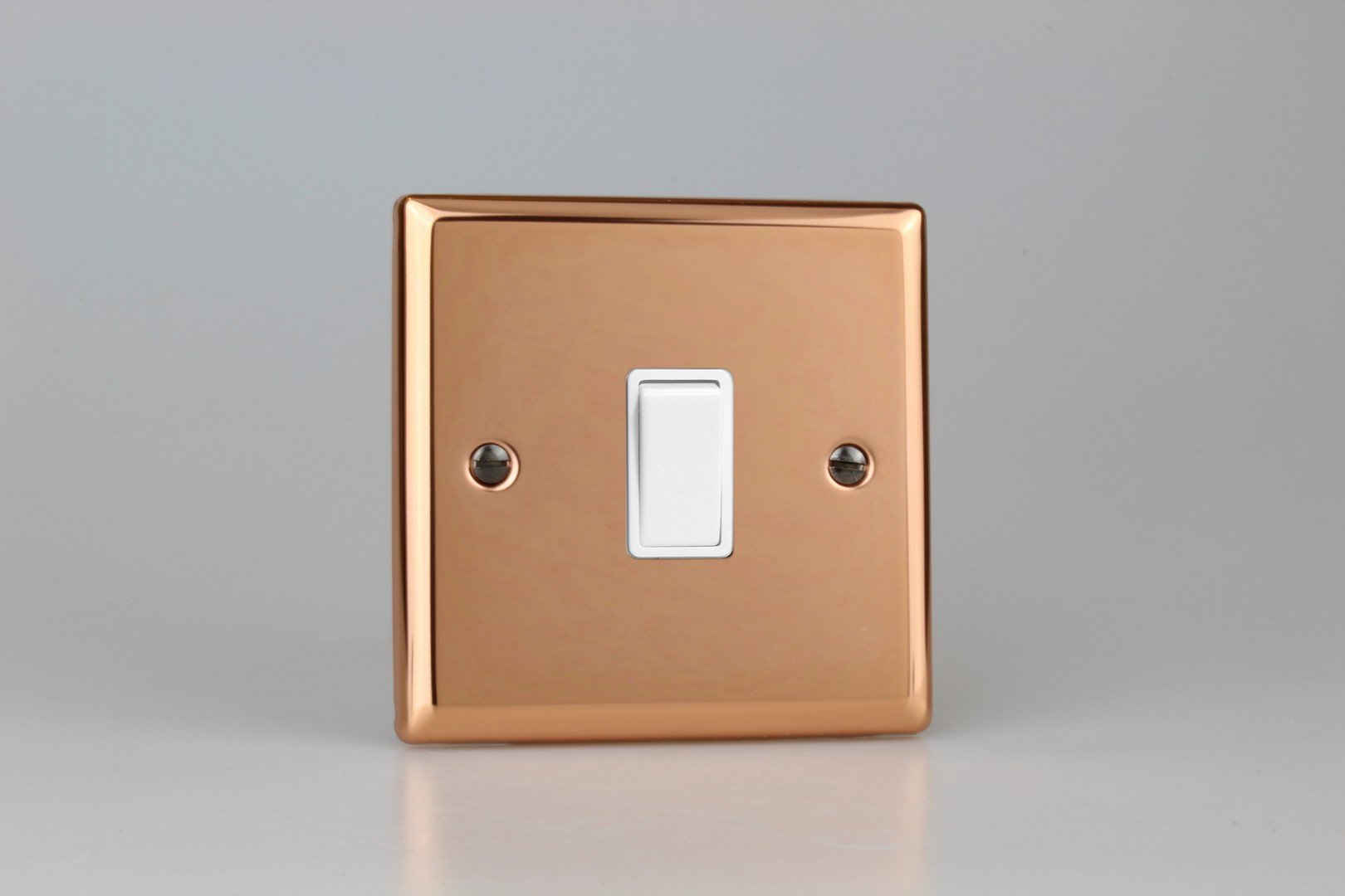 Varilight Polished Copper 1-Gang 10A Intermediate Rocker Switch