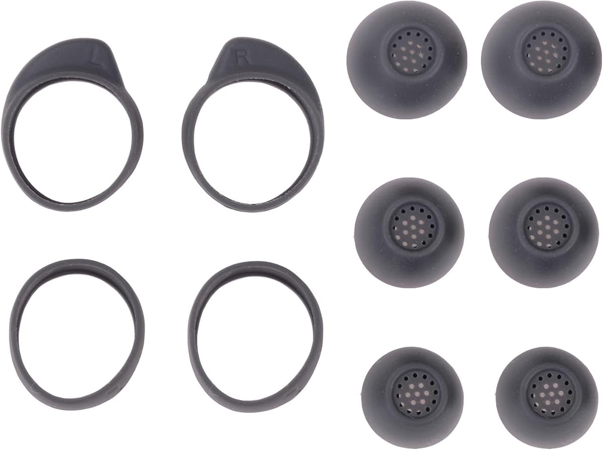 Replacement Eartips and Wingtip Earbuds Ear Tips for Samsung Galaxy Buds FE Headphones Fit in Case Ear Tips,5 Pairs (Graphite)