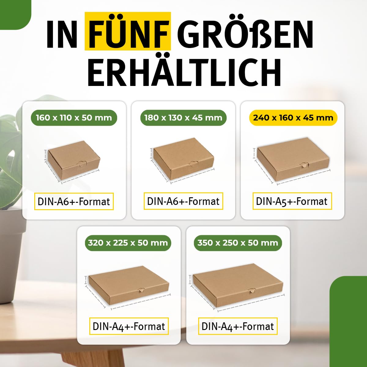 100 cartons Maxibrief, marron, taille et quantité au choix, carton d'expédition, marchandises, envoi de livres, carton postal, Poste DHL Hermes DPD GLS UPS (240 x 160 x 50 mm, marron)