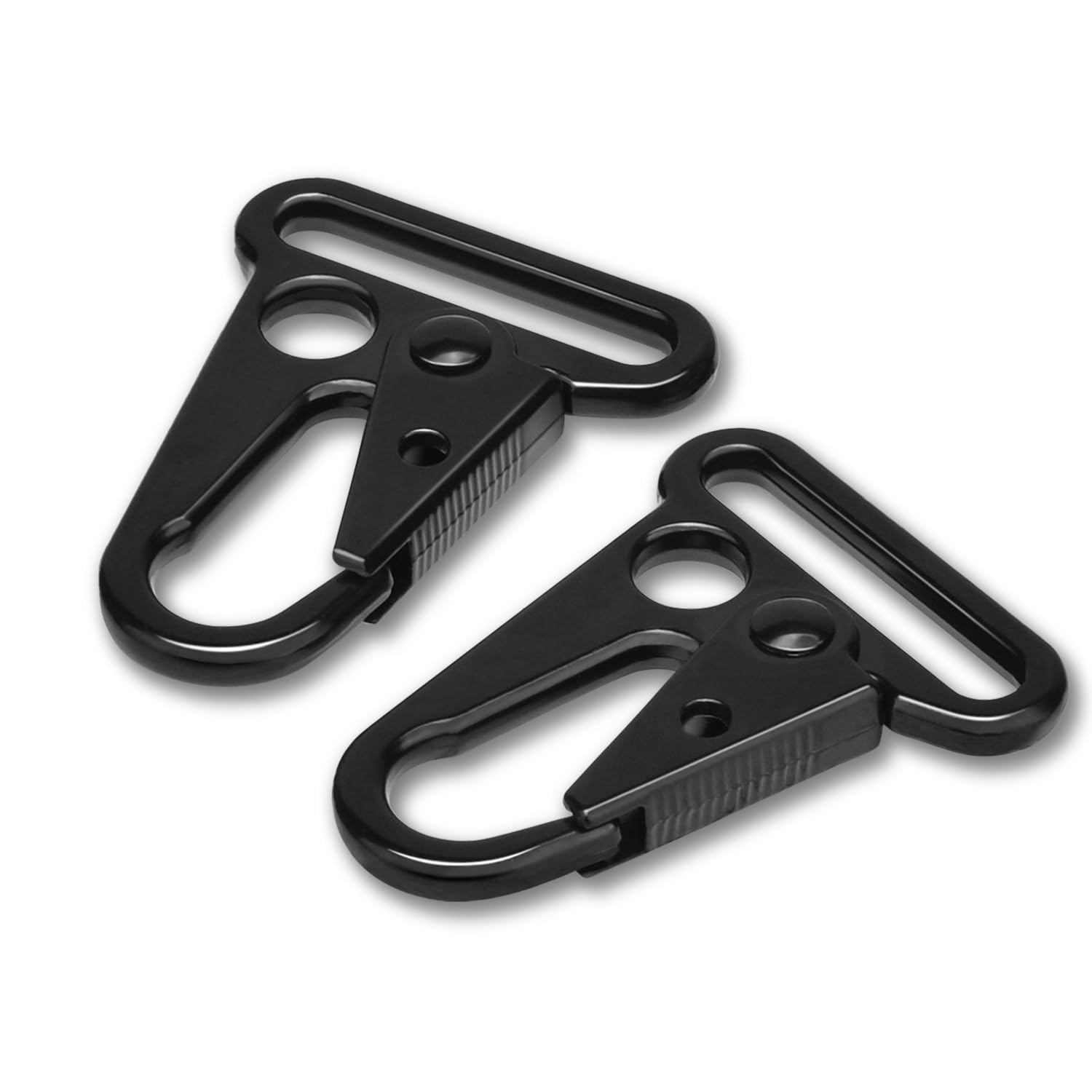 6 Pack Metal Rifle Sling Clips Tactical Snap Hook Enlarged Mouth Single Point Slings Clip for Paracord Webbing Strap Outdoor Accessories - 1-1/4"(32mm)