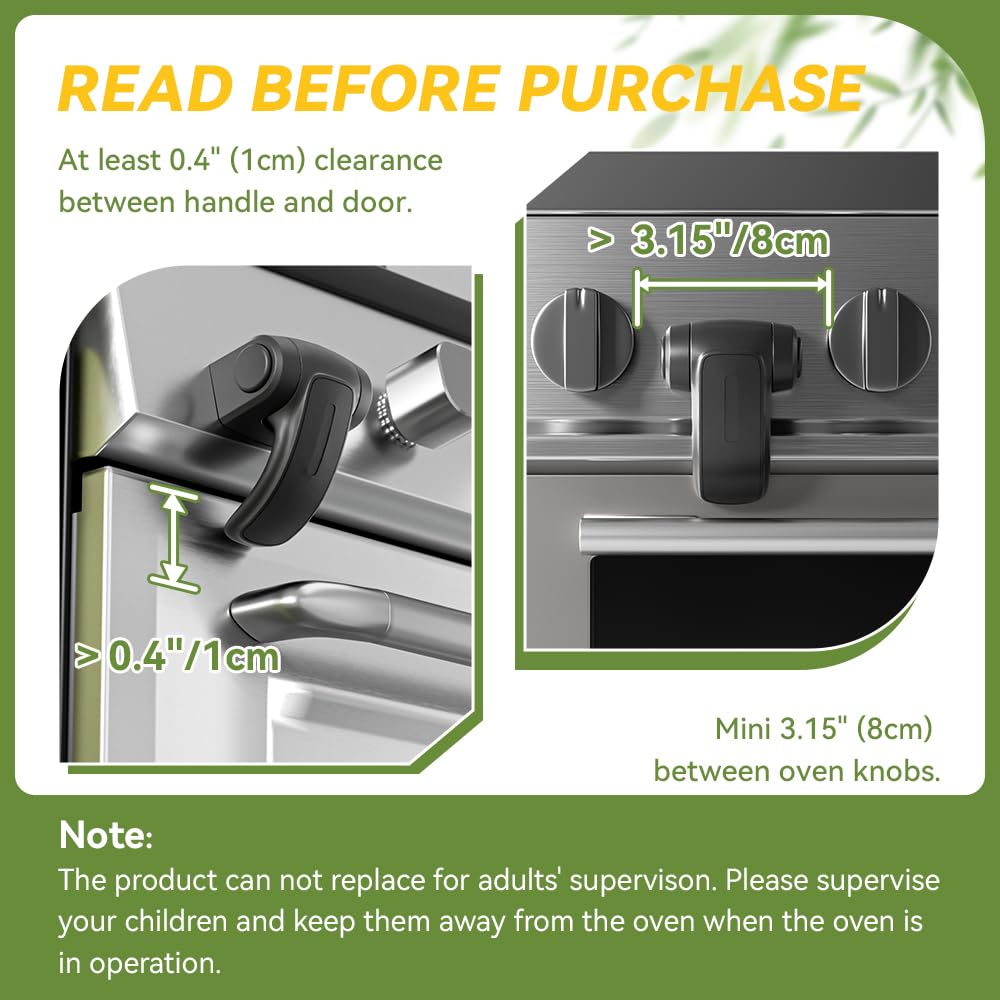 SAFELON Baby Safety Oven Door Lock, Kitchen Safety Locks for Babies Childproof Oven Locks for Kids Heat-Resistant - Image 3