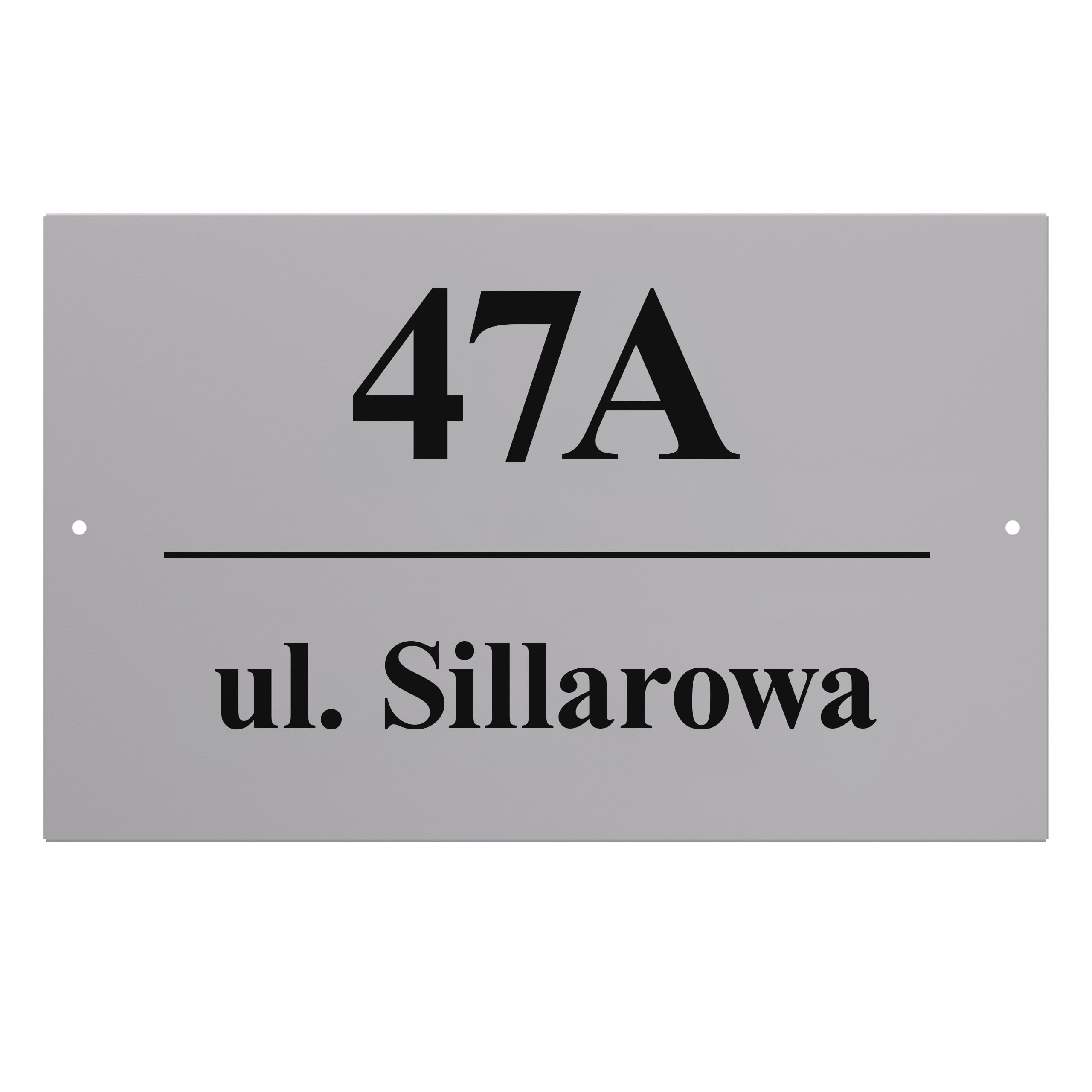 Sillar Plaque de Numéro de Maison avec Nom de Rue Anthracite | Plaque de porte avec gravure personnalisée - nom de rue, nom et numéro au choix | Résistante aux UV | Dimensions : 20 cm x 32 cm