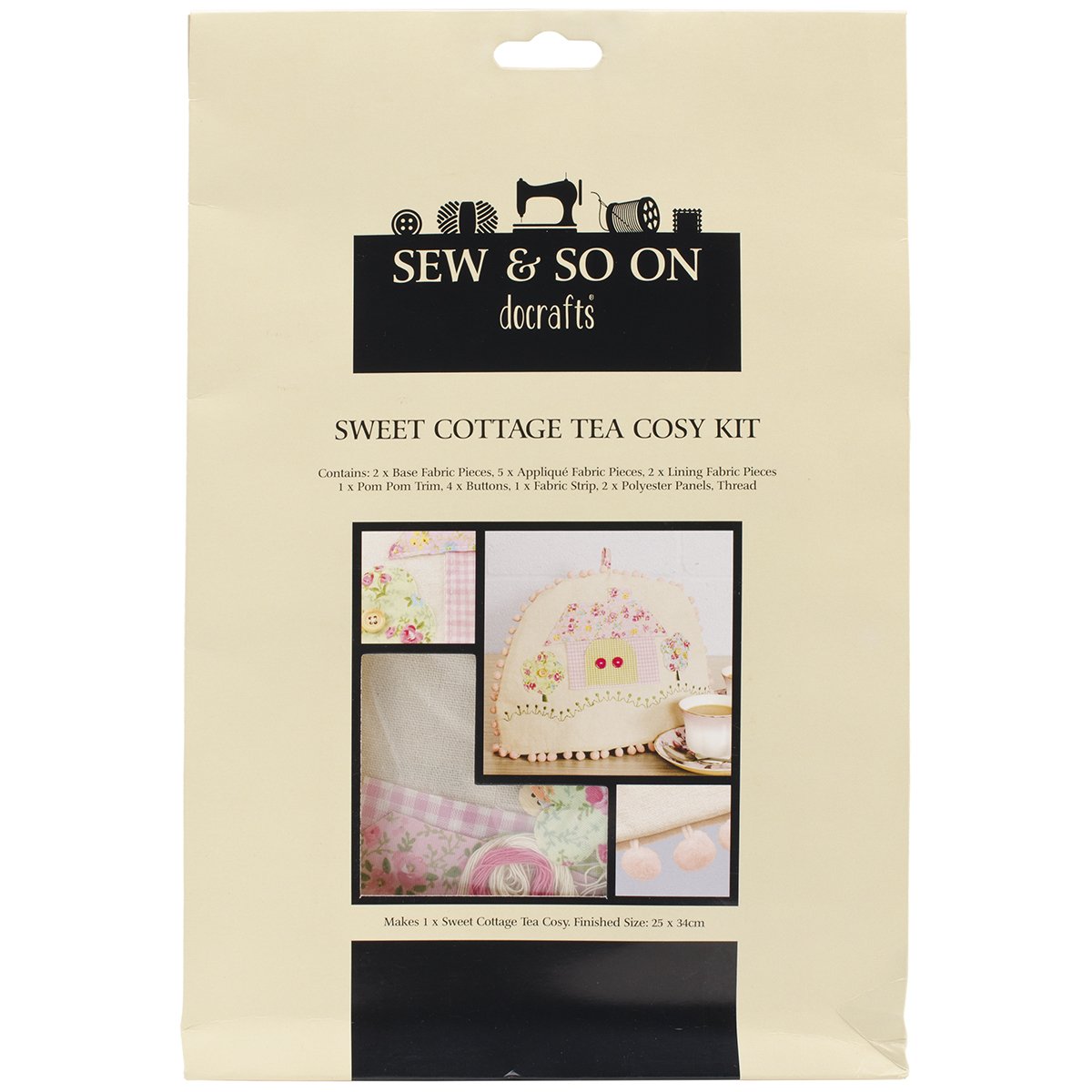 Docrafts Sew and So On Tea Cozy Kit, Sweet Cottage
