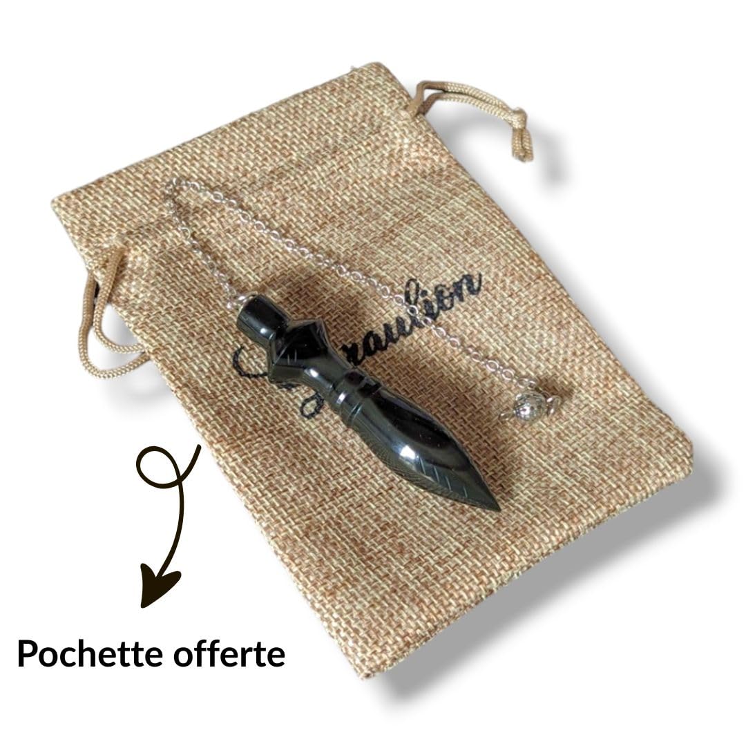 Thotpendel aus Obsidian Himmelsauge, hohe Präzision, Ägyptisches Pendel für Radiästhesie, Wahrsagerei & Feng Shui – Schutz & Selbstbeobachtung – inkl. Tasche