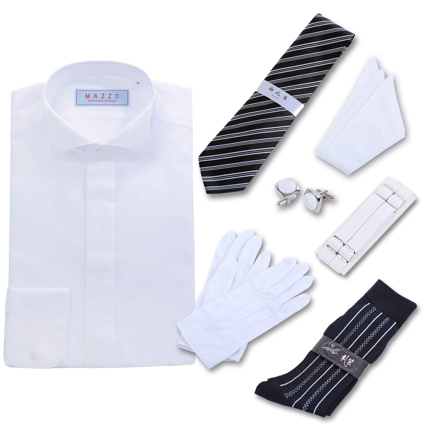 ☆L⭐︎☆ワタベウェディング美品☆MAZZO新郎シャツ小物セット Amazon | [Y&TAILOR] 新郎 タキシード 小物 6点セット ウイング