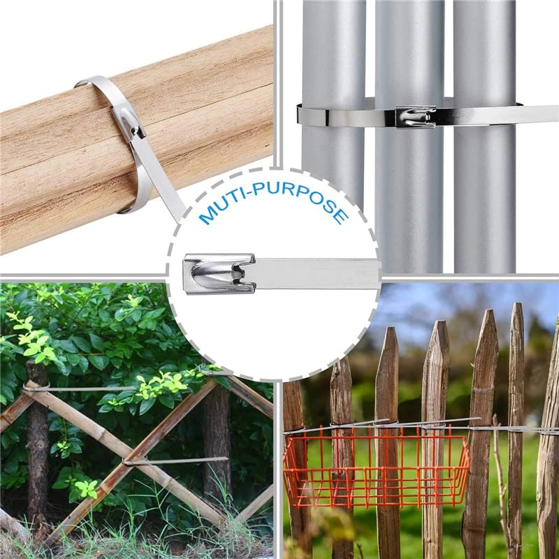 100 PZ Fascette Metalliche 304 Acciaio Inossidabile - Foto 12