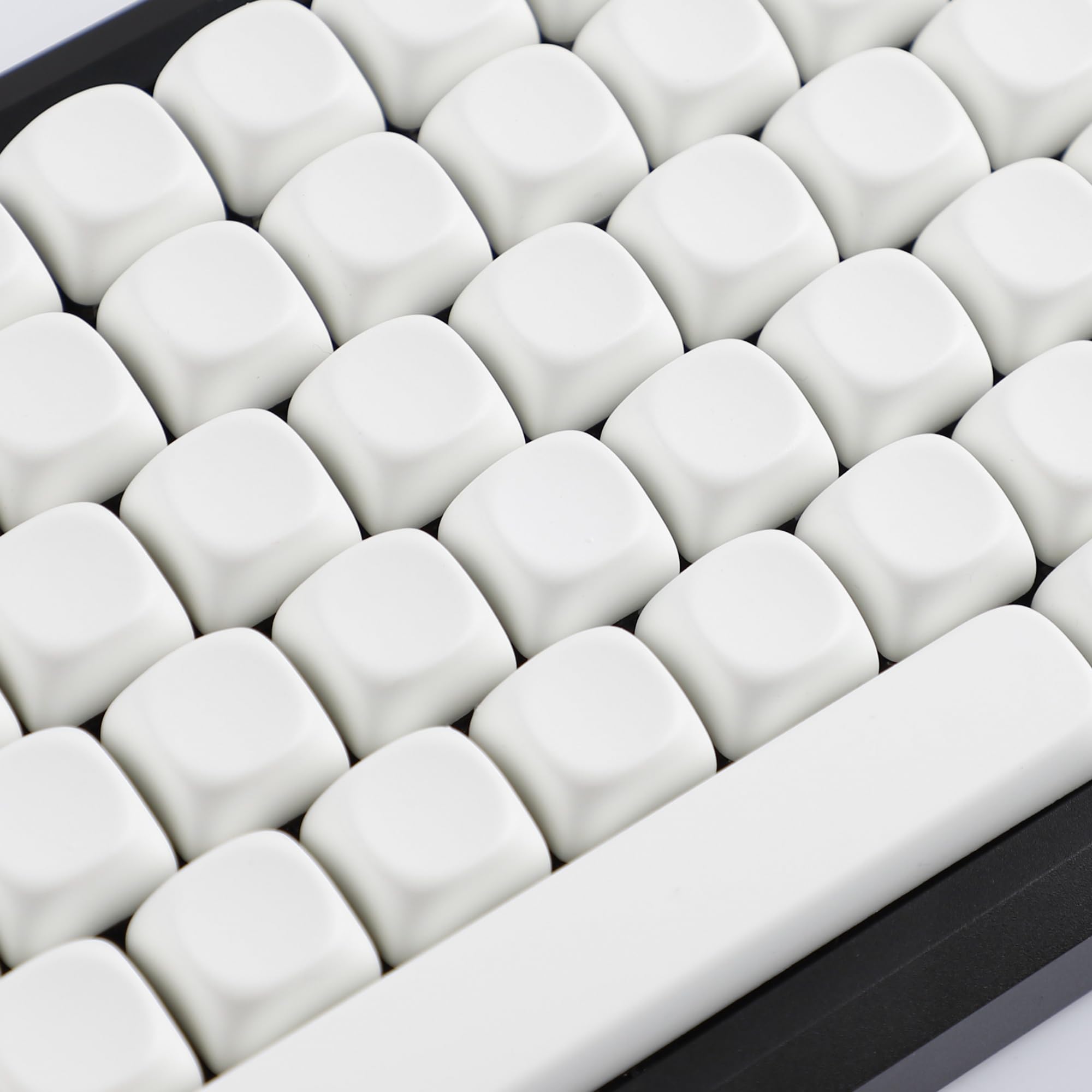 YMDK Pure White MOA-Profil-Tastenkappe, 129 Tasten, einfacher Stil, PBT-Farbstoff-Sublimation, benutzerdefinierte Tastenkappen für 61/68/84/87/98/104/108 MX mechanische Tastatur