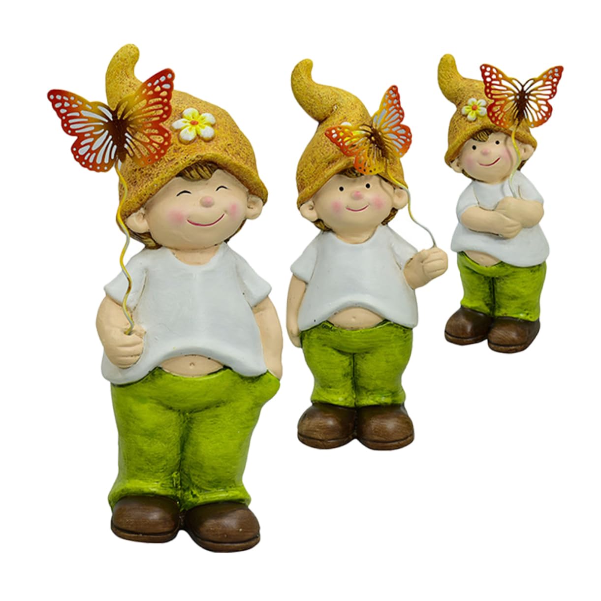 Uroczy Ogrodowy Krasnal Figurka 3szt Ceramiczna Figurka Krasnala Do Dekoracji Na Zewnątrz/wewnątrz