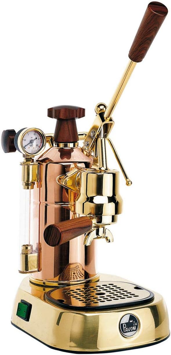 European Gift PPG-16 La Pavoni Professional Gold Plated Espresso Machine