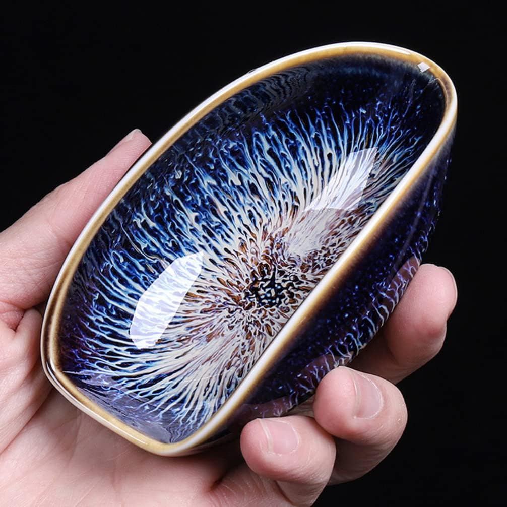 SHERCHPRY Ceramic Tea Scoop Porcelain Tea Vessel for Loose Leaves Holder for Gong Fu Accessories 4.40 X 2.59 X 1.77 in 1 Piece for Home House Restaurant