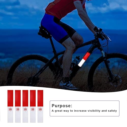 Miniatura 6 de Cinta reflectante, 2 x 12 pulgadas × 40 unidades, rojoblanco, advertencia de advertencia de seguridad DOT-C2, cinta reflectante impermeable al aire