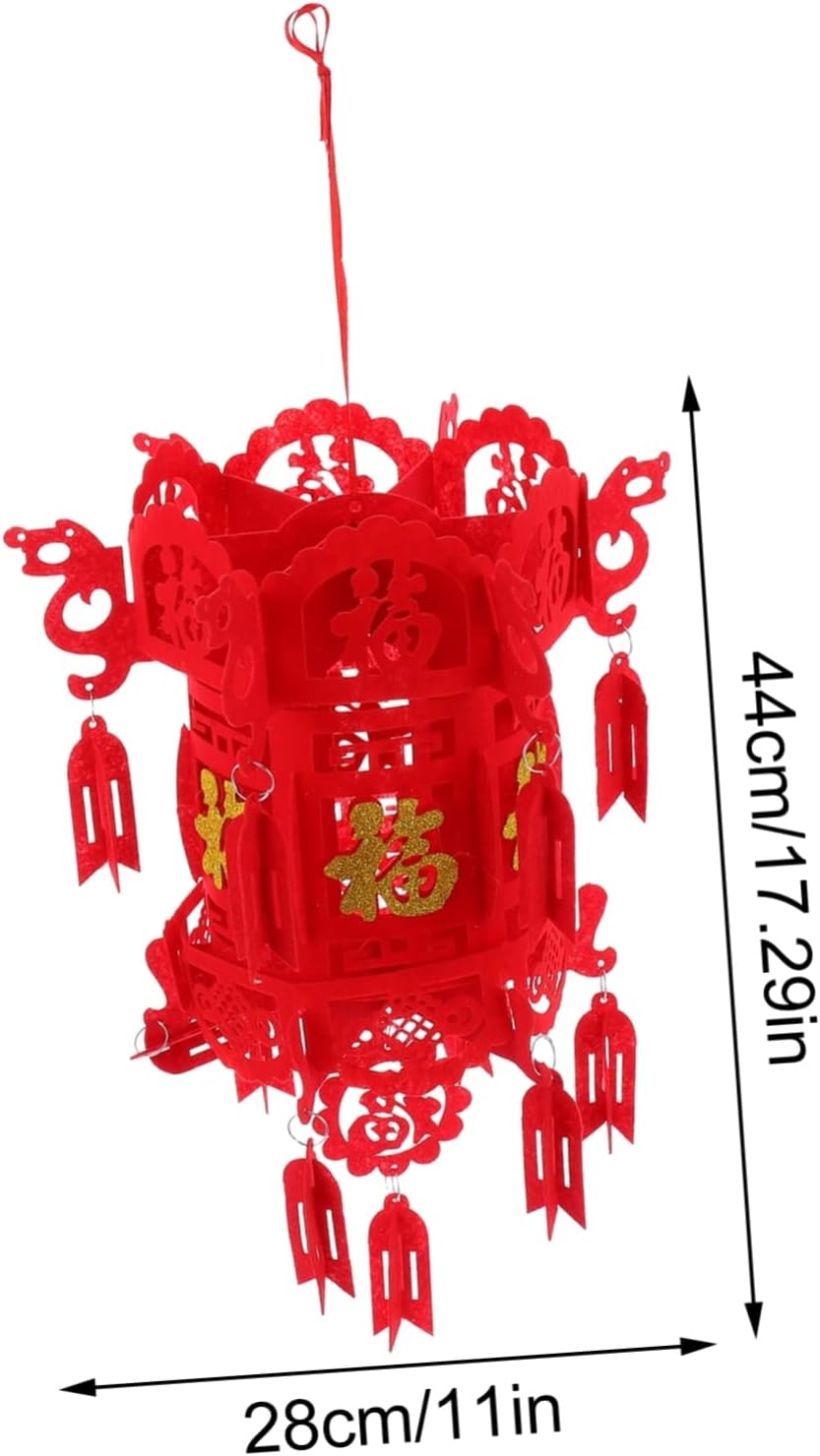 OSALADI 6pcs Nonwovens Lantern for Spring Festival Year Rabbit Decoration Year Pendant Design for Parties and Celebrations