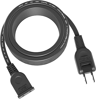 AKIRARI 電源延長コード 電源タップ 1個口 すっきり配線 15A 1500W 0.1m～10mまで選べる 耐寒 耐熱 トラッキング 火災予防絶縁キャップ 延長ケーブル 延長コード ACアダプタ用 スイングプラグ ソフト 延長 電源増設 RoHS指令対応 省スペース ブラック色 (単品, 5m)