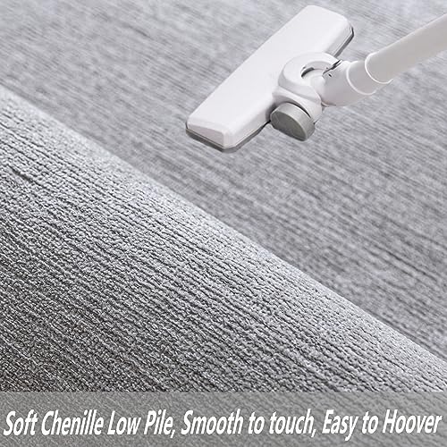 Evitany Modern Grey Rugs for Living Room Washable Short Pile Carpet Anti-Slip Rug Soft Area Rugs for Living Room Bedroom(Grey,120x160 cm) - Image 4