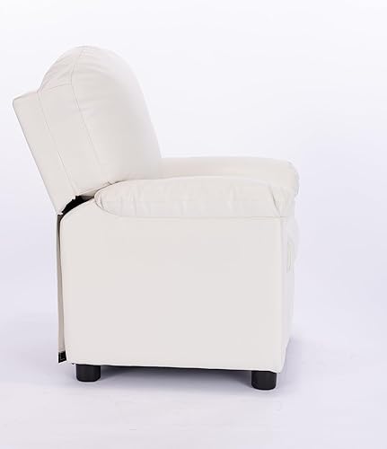 Miniatura 6 de Q-Max Silla de sofá con reposabrazos y reposapiés superior de almohada, reclinable para niños con acabado blanco
