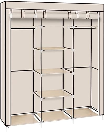 Armario de ropa portátil de 69 pulgadas, armario de tela no tejida, organizador de almacenamiento con 9 estantes de almacenamiento, secciones para