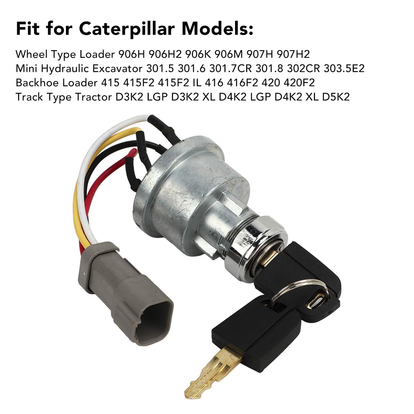 110-7887 467-8535 4678535 47031 Interrupteur D'allumage avec 2 Clés en Alliage D'aluminium pour Caterpillar 906H 906H2 906K 906M