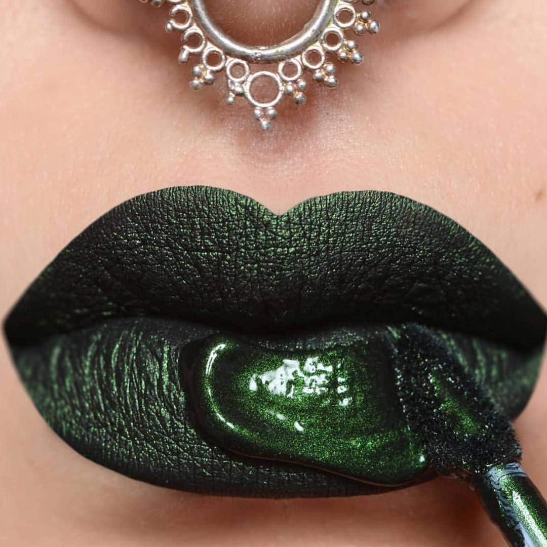 LA SplashCosmetics Soft Long Lasting Waterproof Matte Dark Green Liquid Lipstick - Wickedly Divine Collection (Envy)