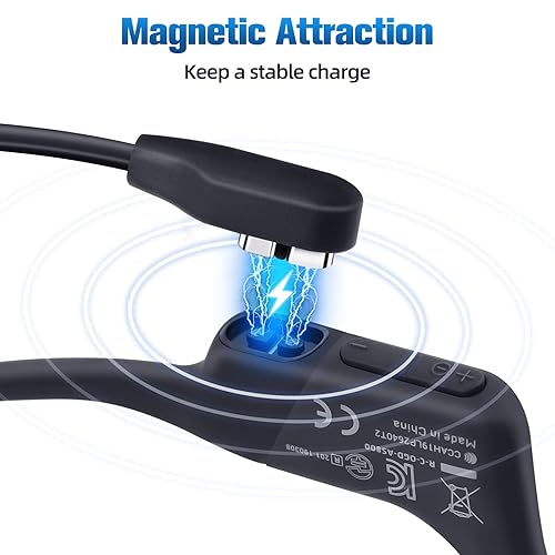 Miniatura 5 de Paquete de 2 cables de carga para Shokz Aeropex/OpenRun, OpenRun Pro, OpenRun Mini y OpenComm 2/UC, para cable de carga Aftershokz, cable USB