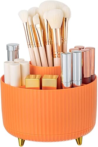 Soporte para lápices de escritorio, organizadores giratorios para escritorio, organizadores de escritorio y accesorios con 5 ranuras, suministros de