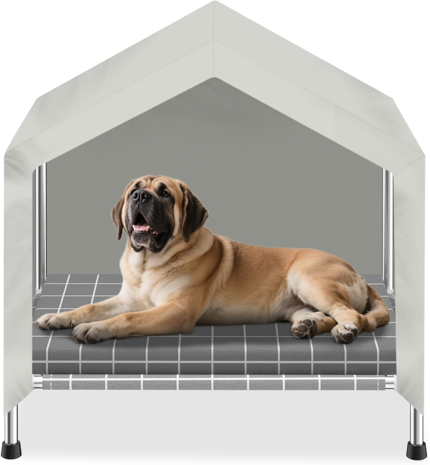 Elevated Dog House with Soft Cushion Insert - Comfortable Pet Home with Elevated Design, Sturdy Dog Shelter for Indoor/Outdoor Use,Perfect for Pets (Medium)