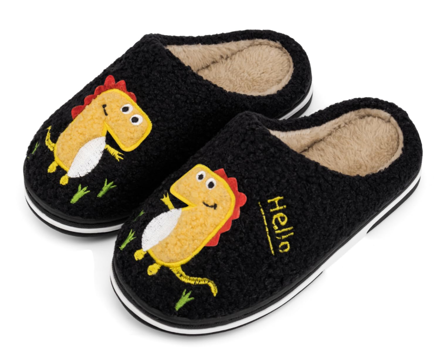 INMINPIN Inverno Pantofole da Casa Bambini Caldo Peluche Pantofola da Invernali Carino Dinosauro Comode Ciabatte Interne di Cotone per Ragazze Ragazzi