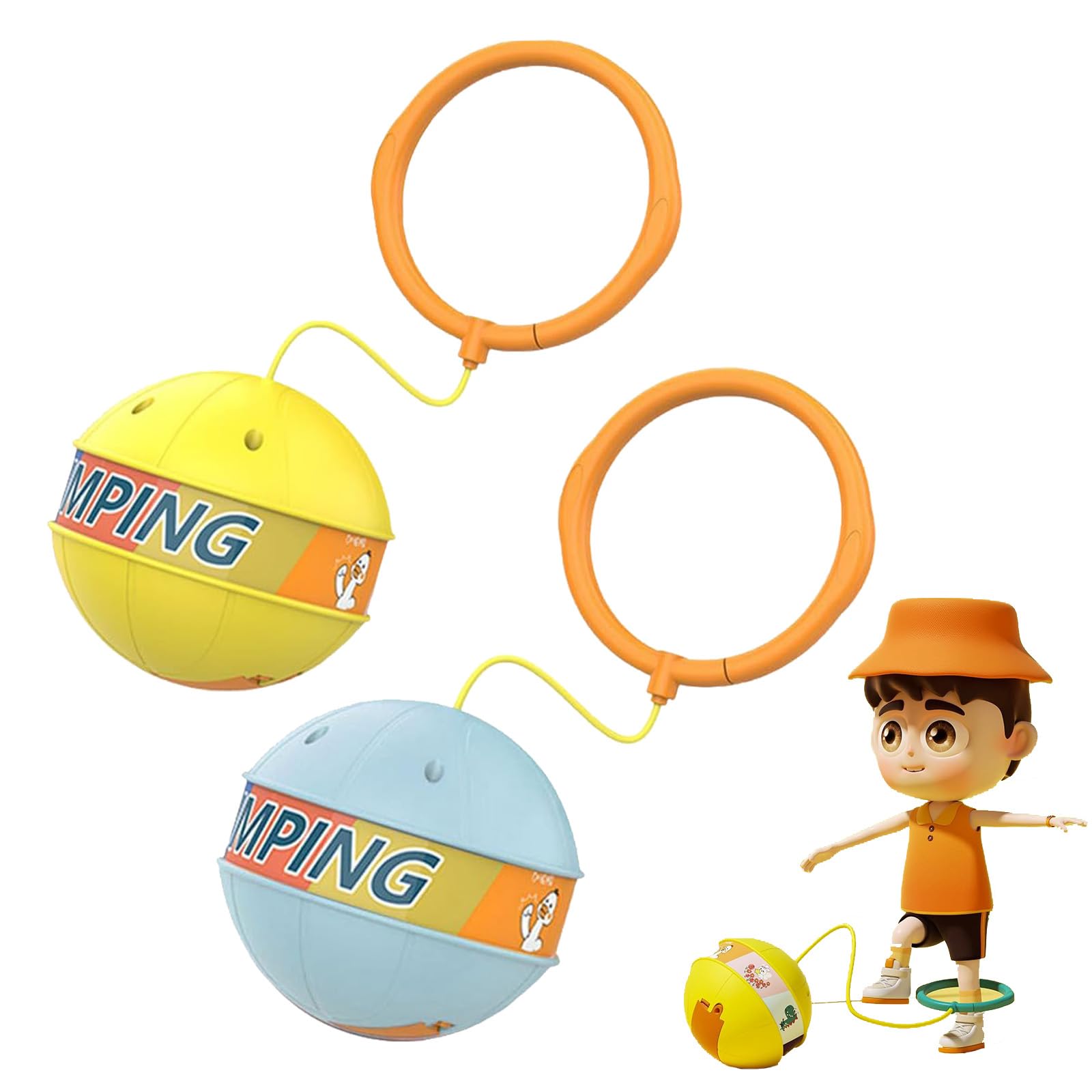 Glowing Bouncing Ball - Ankle Skip Ball For Exercise, Skip Ball, Jump Leg Swing Balls Toy, Ankle Skipping Toy With Bouncy Ball, Inspire Children'S Athletic Talent (B)