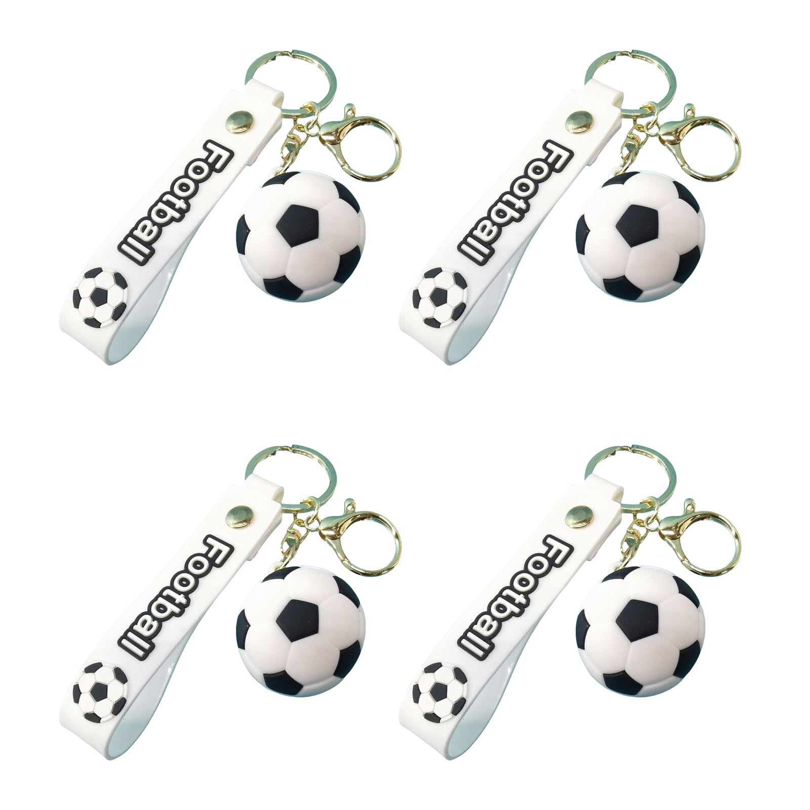 Xjdzineq Shape Keychain Set of 4 Ideal for Party Decor Sports Enthusiasts Soccer Gift Set