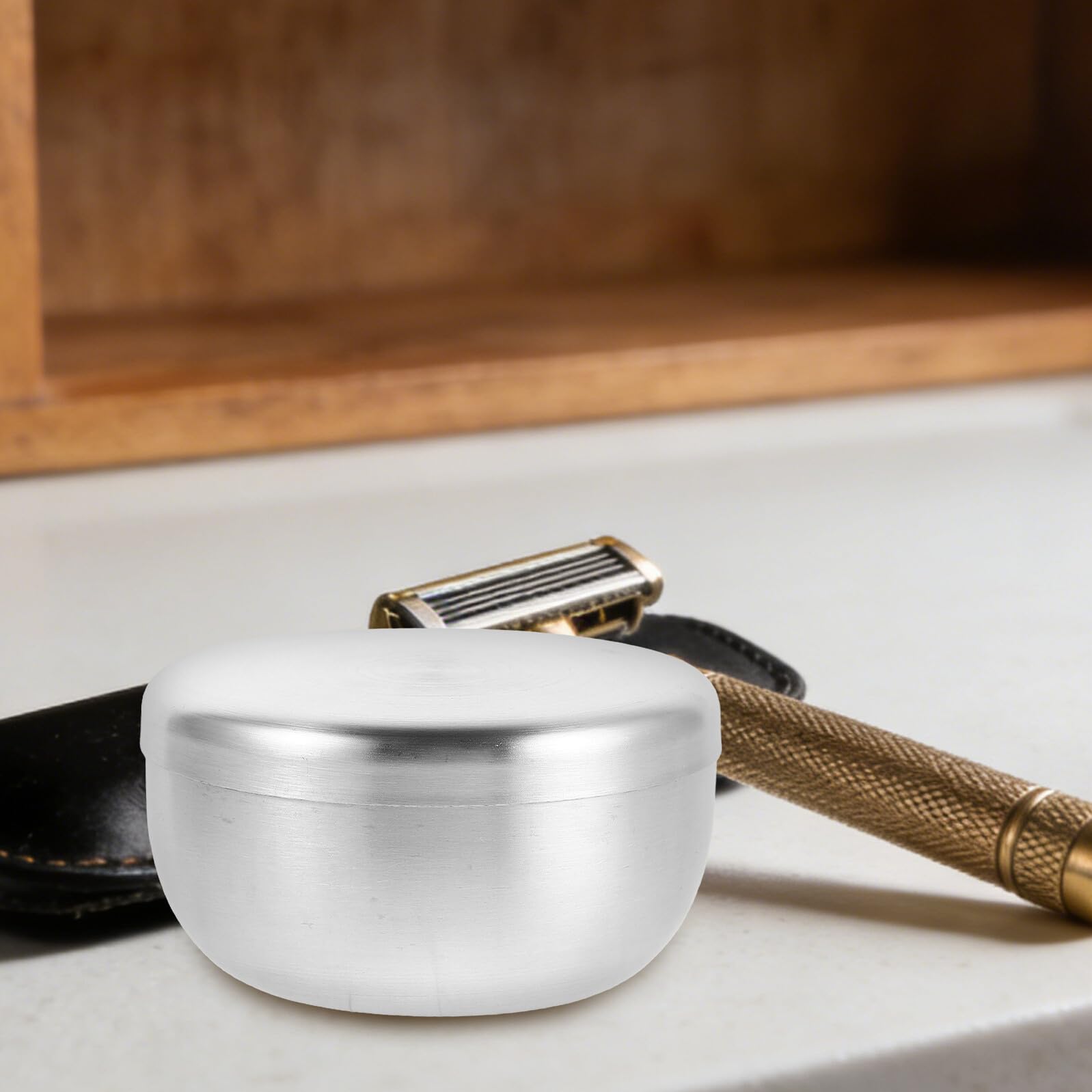 Ipetboom 4 Pezzi Ciotole da Barba in Acciaio Inox 304 Martellato Set da 4 con Coperchio, Ciotole da Viaggio per Crema e Schiuma da Barba, Multiuso per Rasatura Uomo e Cucina Quotidiana