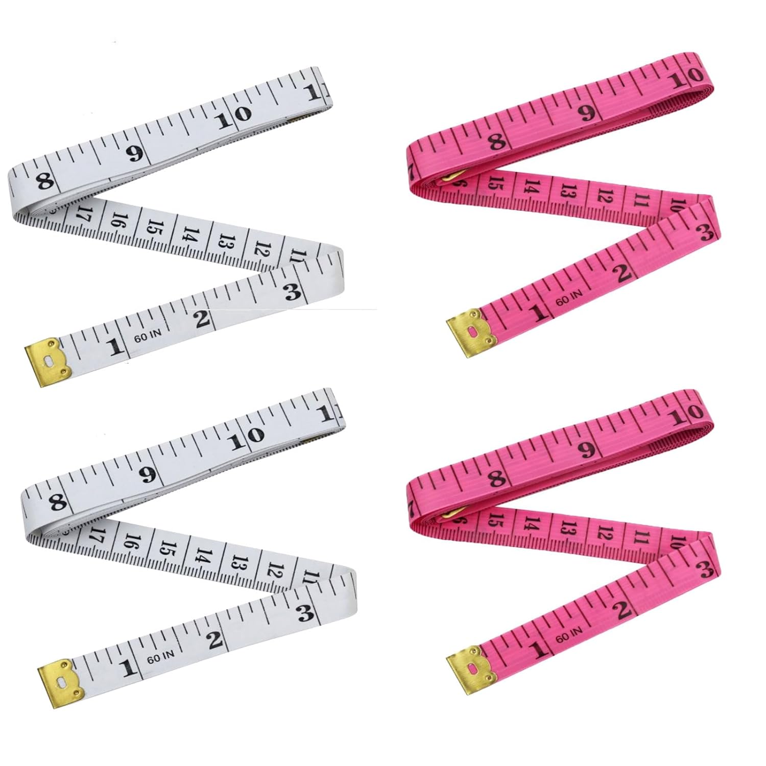 Amazon.com: 4 Pack White&Pink Soft Tape Measure Double Scale Body ...