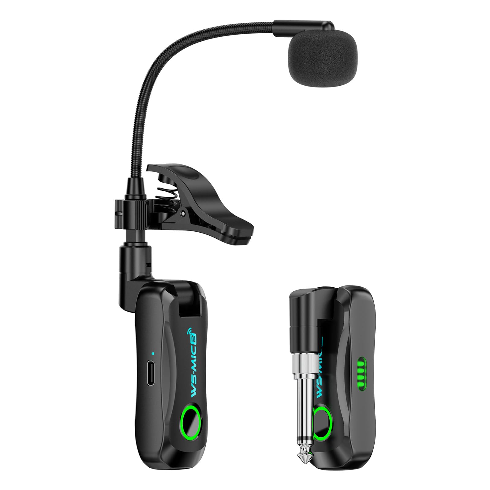 Btuty 2.4G Wireless Saxophone Microphone, Lossless Sound Capture Auto Pairing Low Latency Rechargeable Adjustable withNoise Reduction Technology, for Saxophone Flute Clarinet-image-7