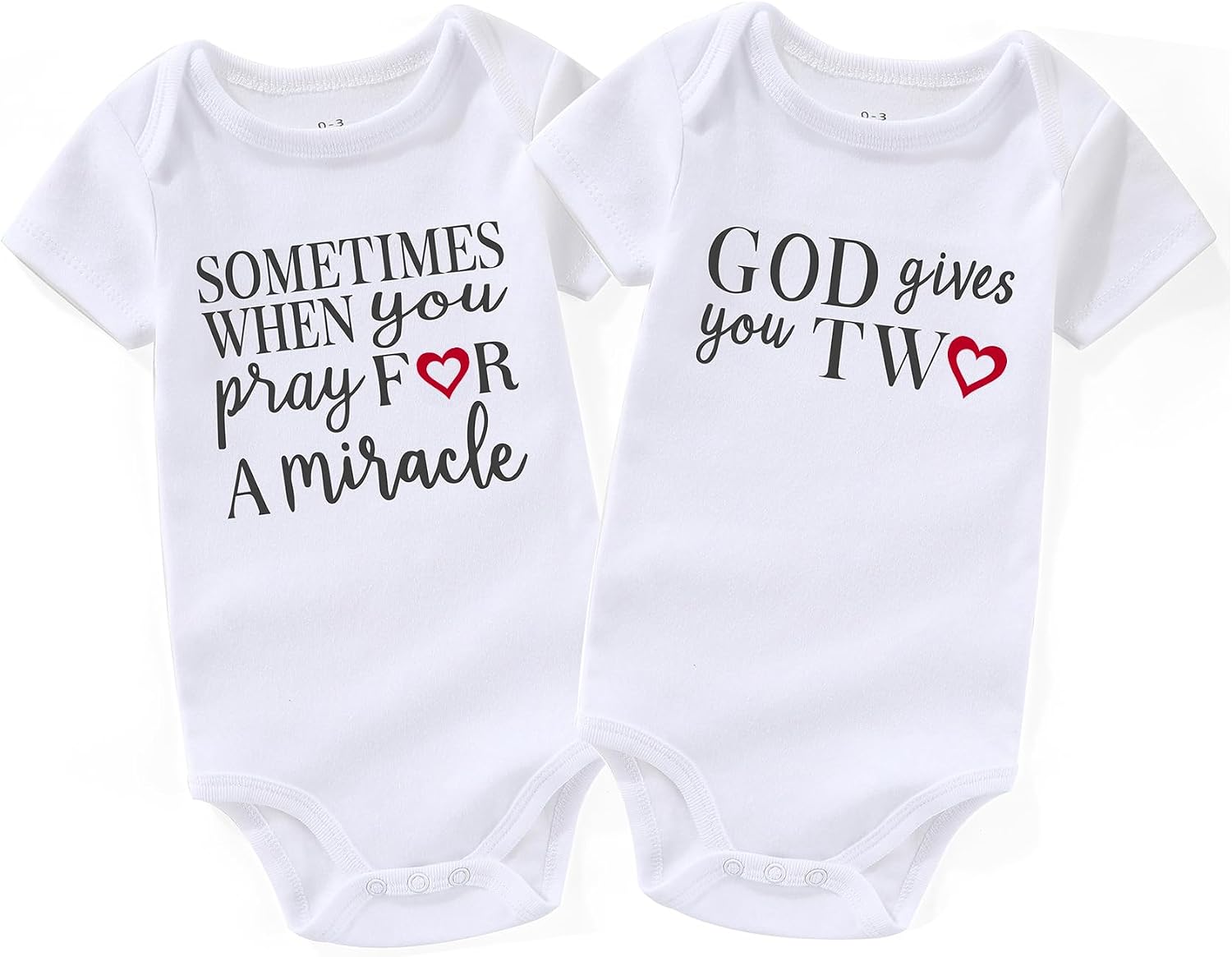 Pray for one gives two twins baby items must haves Girls boy infant Clothes Twin Baby Essentials newborn Bodysuits