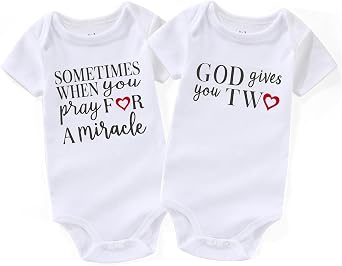 Pray for one gives two twins baby items must haves Girls boy infant Clothes Twin Baby Essentials newborn Bodysuits