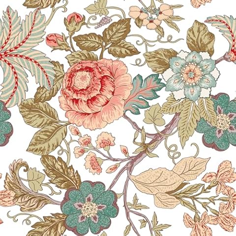 MSUP Peel and Stick Wallpaper Retro Floral 15.7”×118.1” Removable Contact Paper Wall Coverings for Home Decorative Wall Cabinet Furniture Table and Door Renovated Cover