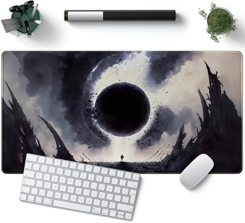 Almohadilla para mouse Black Moon Almohadilla de escritorio para juegos MTG Alfombrilla de escritorio Original Aesthetics Almohadilla de ratón para juegos grande Almohadillas de ratón Almohadilla de escritorio Alfombrilla de teclado XXL Alfombrilla de escritorio completa Almohadilla de escritorio para trabajo Juego de oficina (31.5x15.7 in)