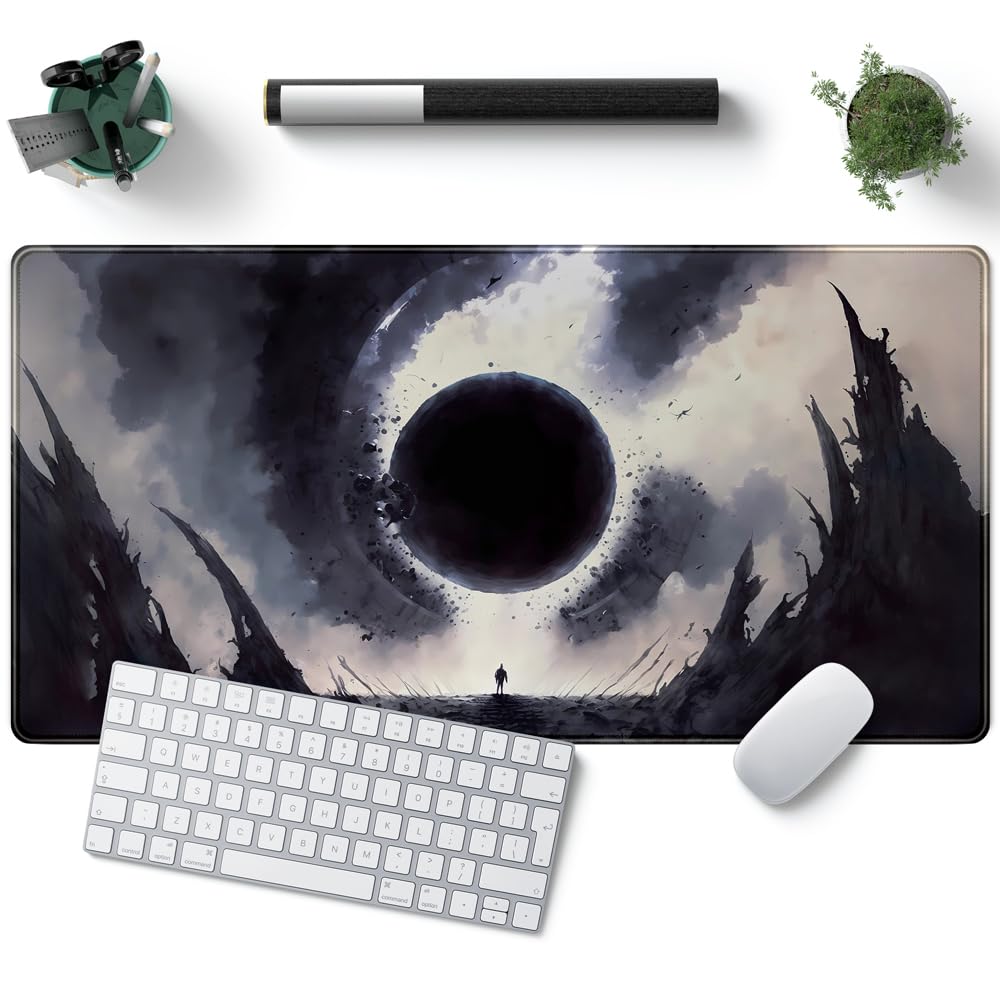 Green Cat Desk Mat - XXL Keyboard Pad -12
