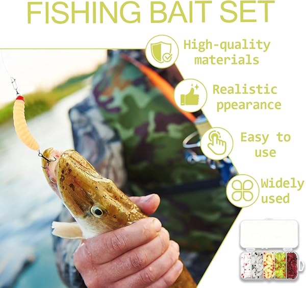 100 Pezzi Esche Morbide in Silicone | Set Vermi e Insetti Soft Bait per Pesca alla Trota e Black Bass | Kit Artificiali Ultra-Realistici ad Alta Attrattività | Accessori Spinning e Trout Area - 4