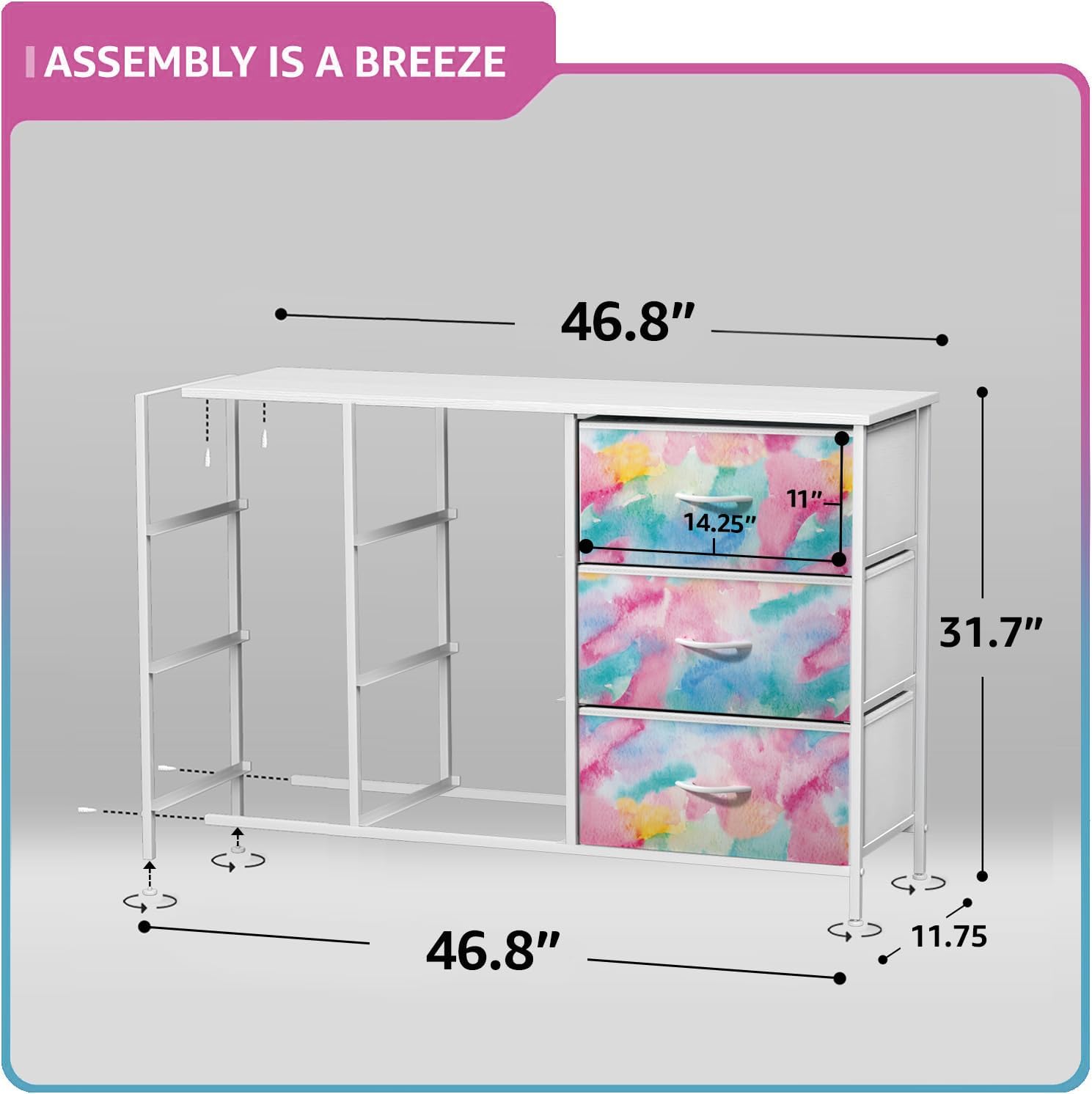 Sorbus Kids Dresser with 9 Drawers - Storage Unit Organizer Chest for Clothes - Bedroom, Kids Room, Nursery, & Closet