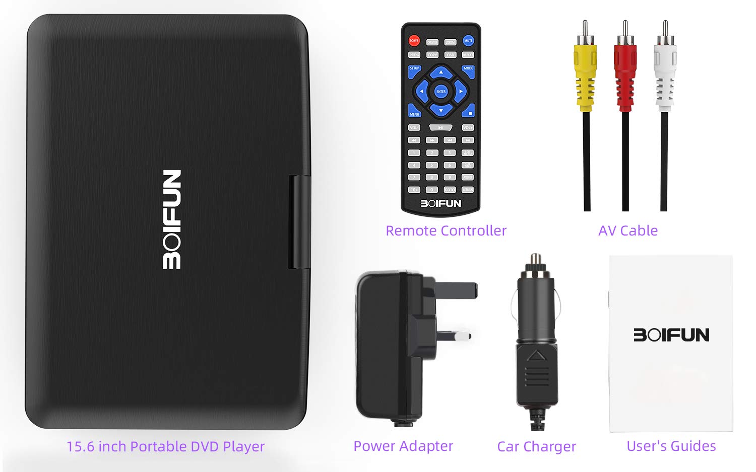 17.5" Portable DVD Player with 15.6" Large HD Screen, 6 Hours