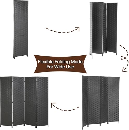 Miniatura 5 de Divisores de habitación y pantallas de privacidad plegables, 4 paneles de 6 pies, divisor de separación de habitación portátil plegable de 6 pies,