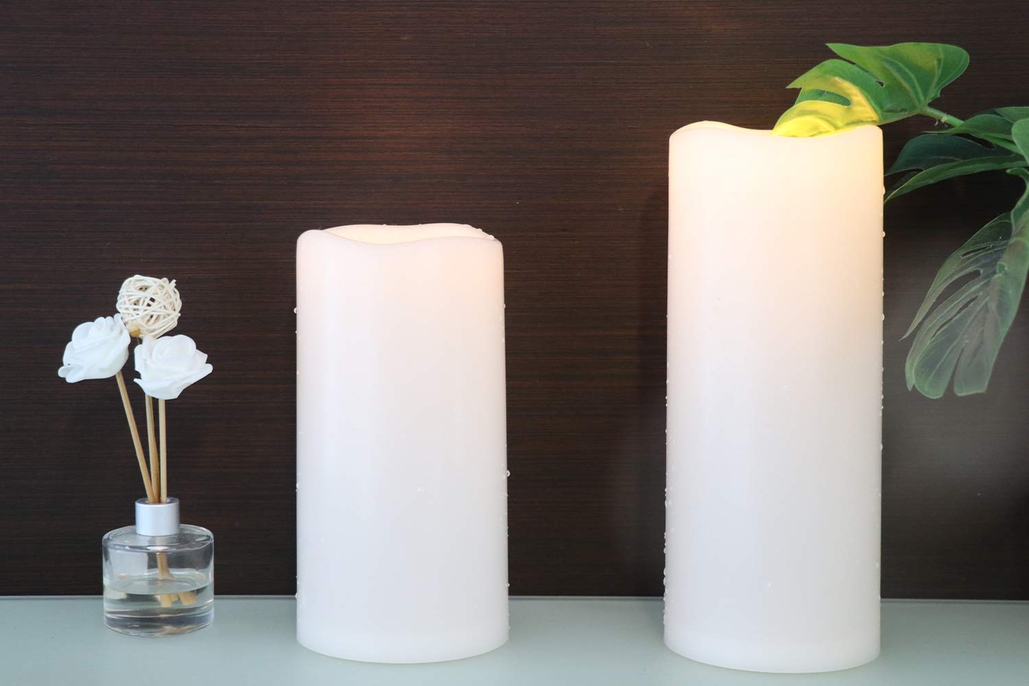 Eldnacele Lot De 2 Bougies Solaires LED Pour Extérieur