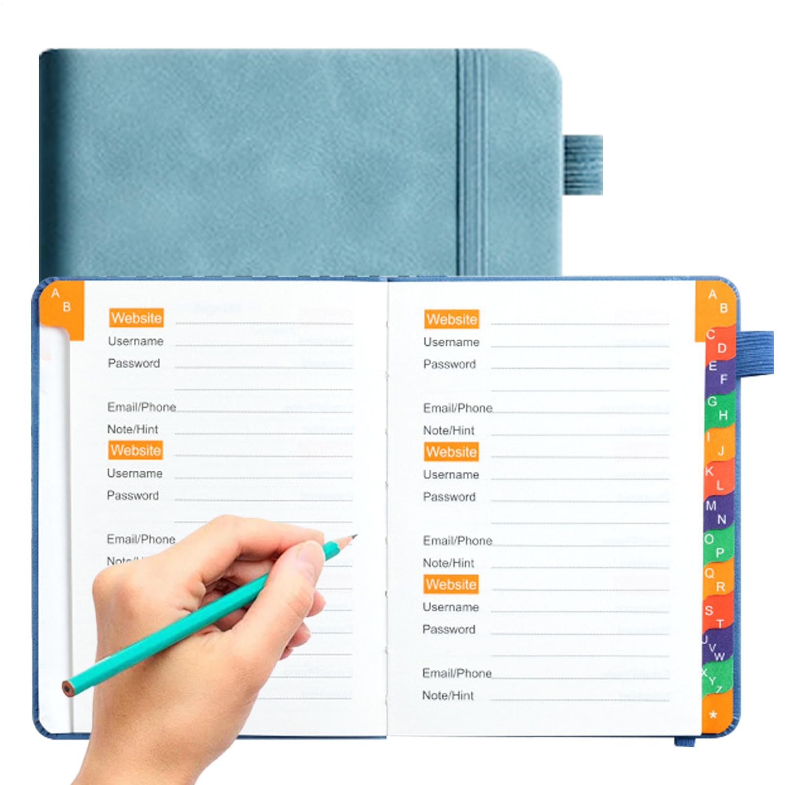 Password Keeper Book - Password Keeper with Alphabetical Tabs for Websites | Pocket Address Log Notebook for Account Details, Website Logins and Important Contacts