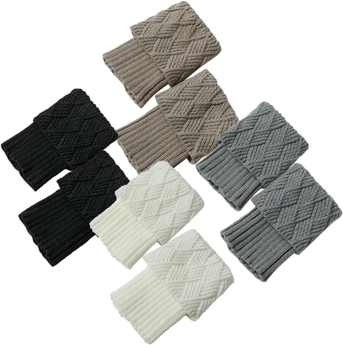 Baluue 4 Pairs Knitted Leg Warmers for Women Girls Warm Tights for Winter Boot Cuffs