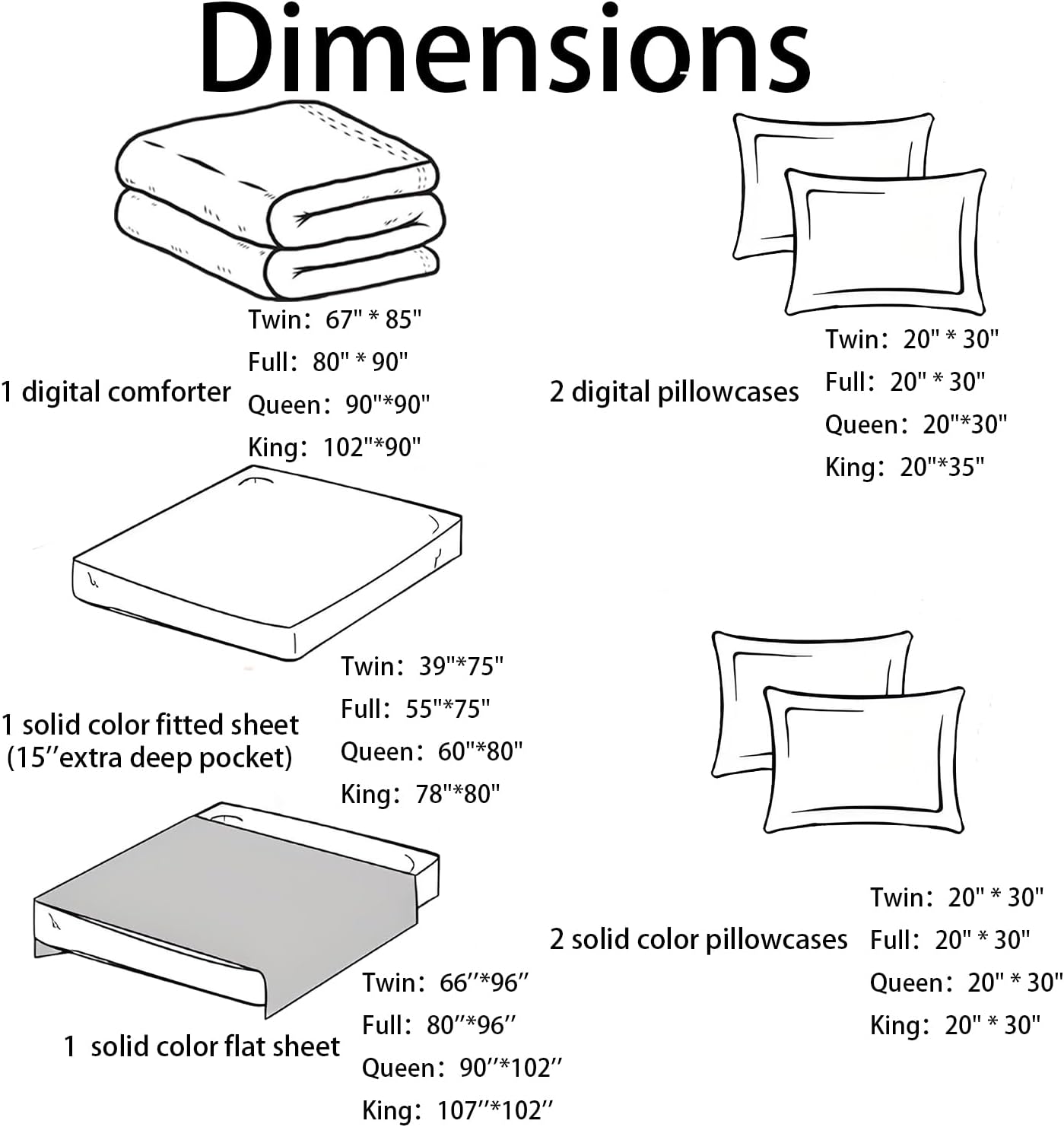 HOSIMA 7Pcs Kawaii Pink Rose Horse Twin Comforter Set with Sheets Princess Bedding,Cute Animal Twin Bedding Sets for Girl Teen Aesthetic Room Decor,Colorful Pony Bed in a Bag with 4 Pillowcases. - Image 7