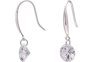 925 Sterling Silver Dangle Diamond Earrings