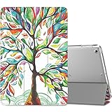 MoKo Case Fit iPad 9.7 5th/6th Generation - Slim Lightweight Smart Shell Stand Cover with Translucent Frosted Back Protector Fit Apple iPad 9.7 Inch 2018/2017, Lucky Tree (Auto Wake/Sleep)